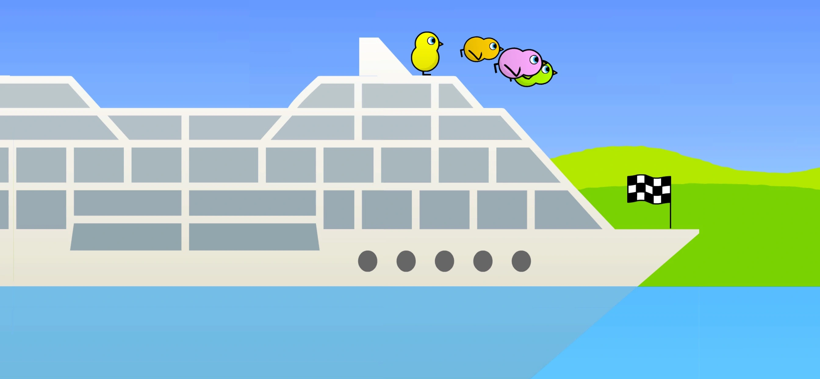 Compete in a flying race above the harbour