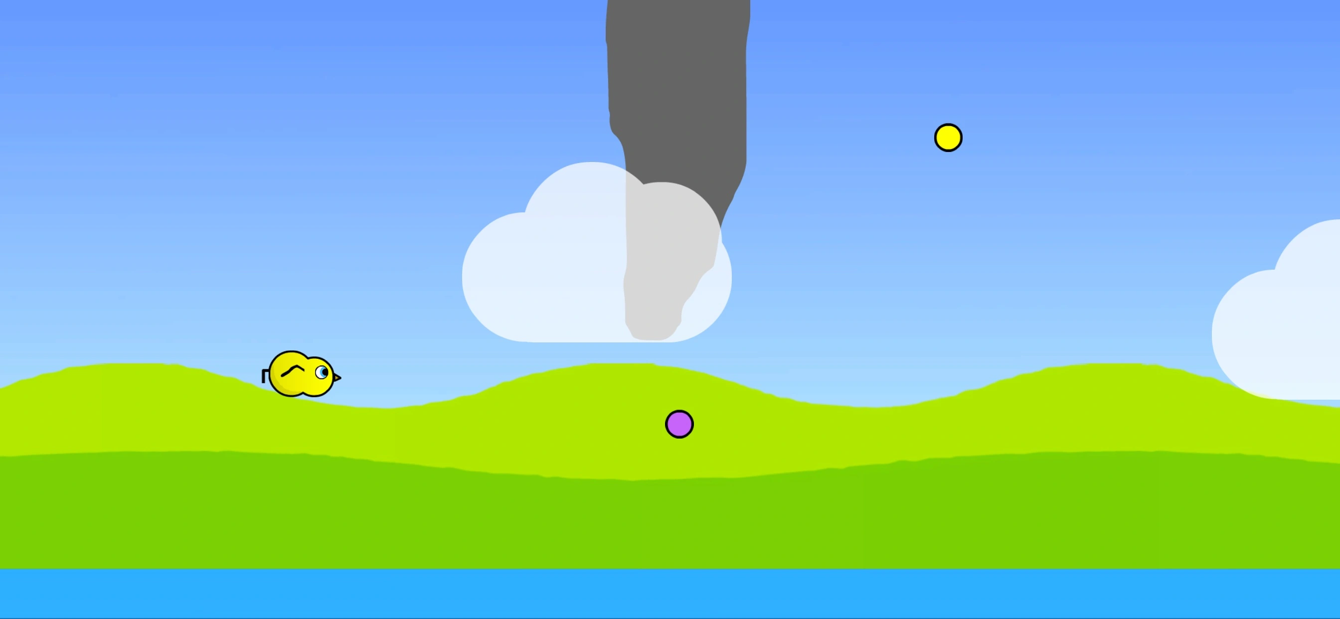 Train flying above the green hills