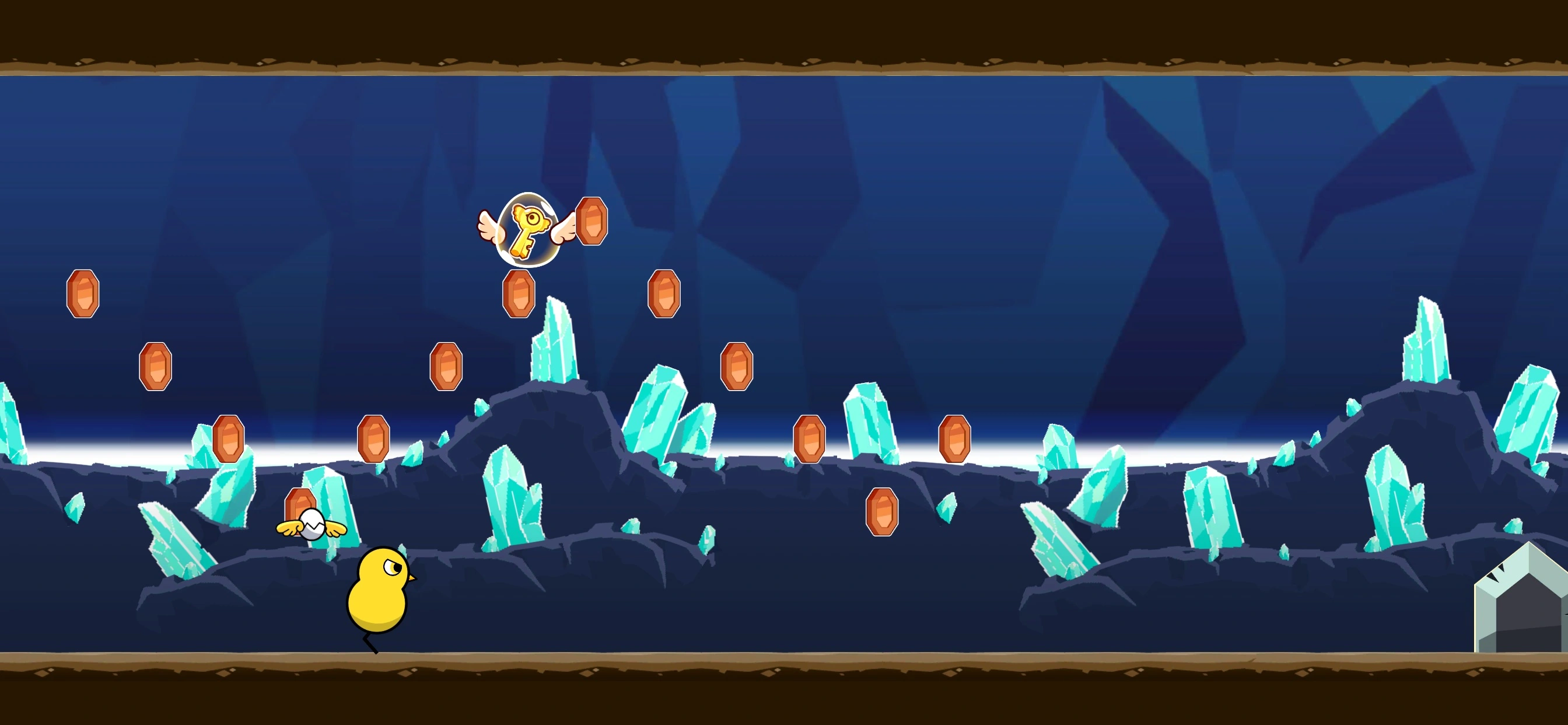 Collect coins in the crystal cavern